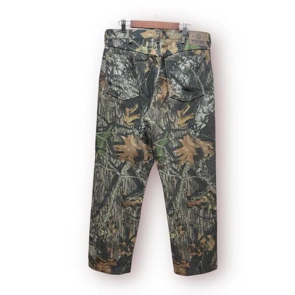 Wrangler Mossy Oak Breakup Camo Jeans Men 34x30 Double Knee Hunting Fishing Camp - Picture 3 of 10